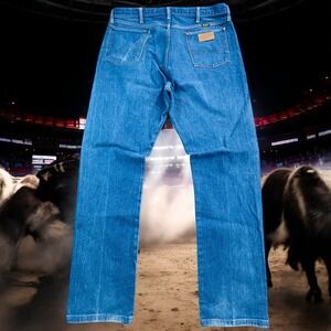 Vtg Wrangler Jeans Mens 40x34 Faded Blue Denim (Actual 38x34) Western Cowboy Cut